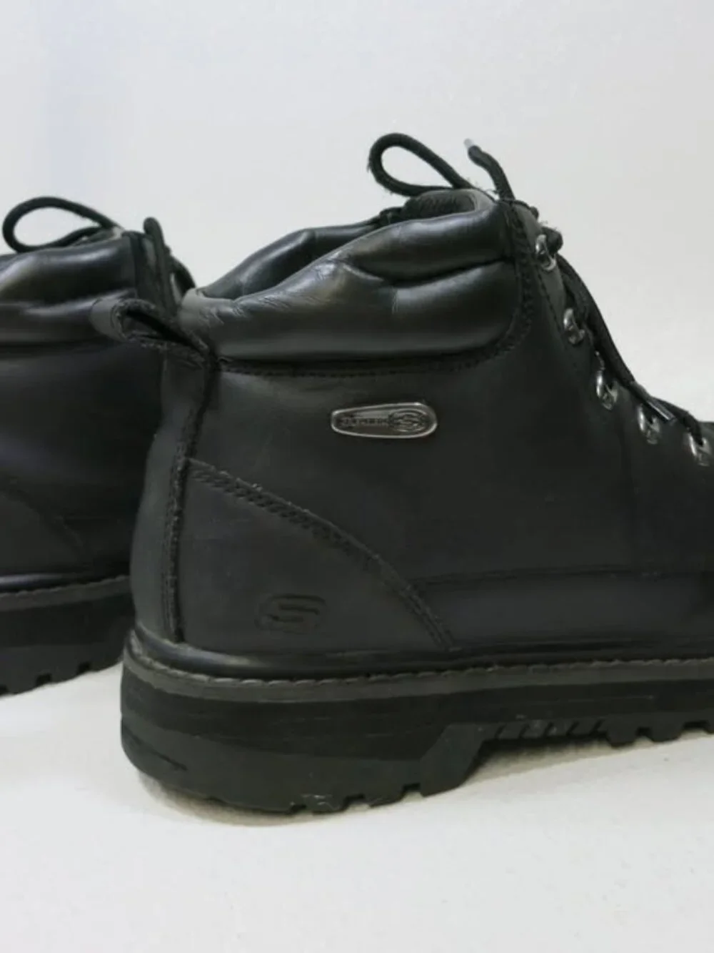 Skechers Soft Toe Leather Work Boots Men's Shoes Hiking Footwear Shoe Sz 12